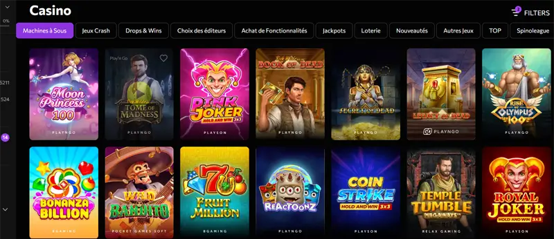 machines à sous instasino