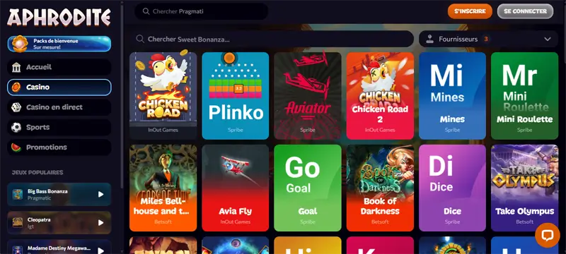 mini jeux aphrodite casino