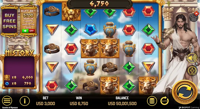 quests of olympus bigpot gaming