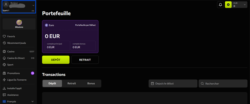 retrait ètape 1 instasino