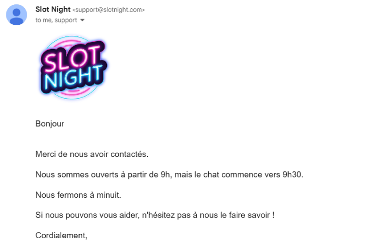 Assistance client SlotNight