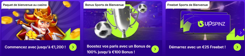Bonus de bienvenue Upspinz