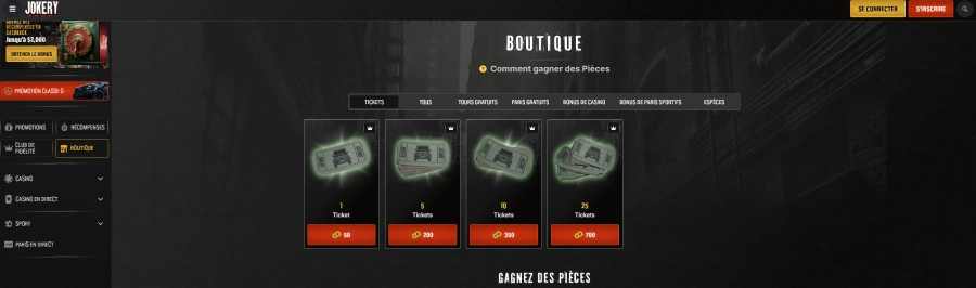 Boutique sur Jokery Casino