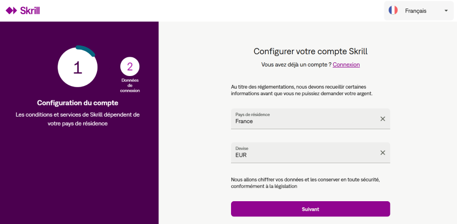Créer un compte Skrill étape3
