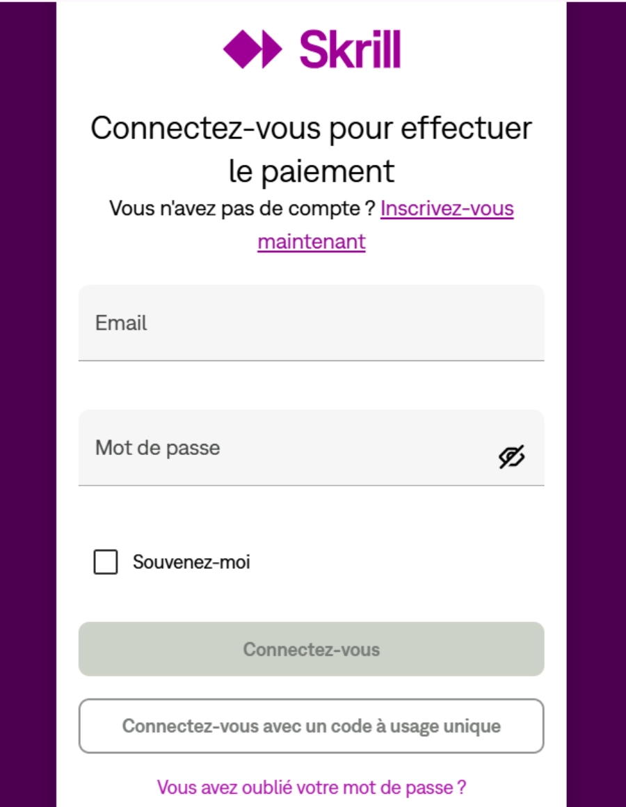 Faire un dépôt sur un casino Skrill étape5
