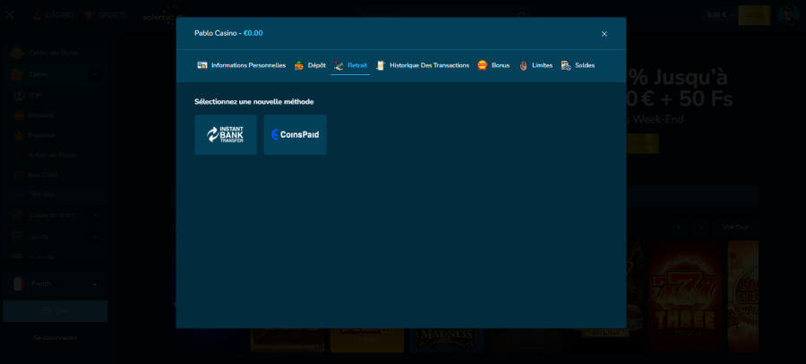 Faire un retrait sur Volerbet étape2