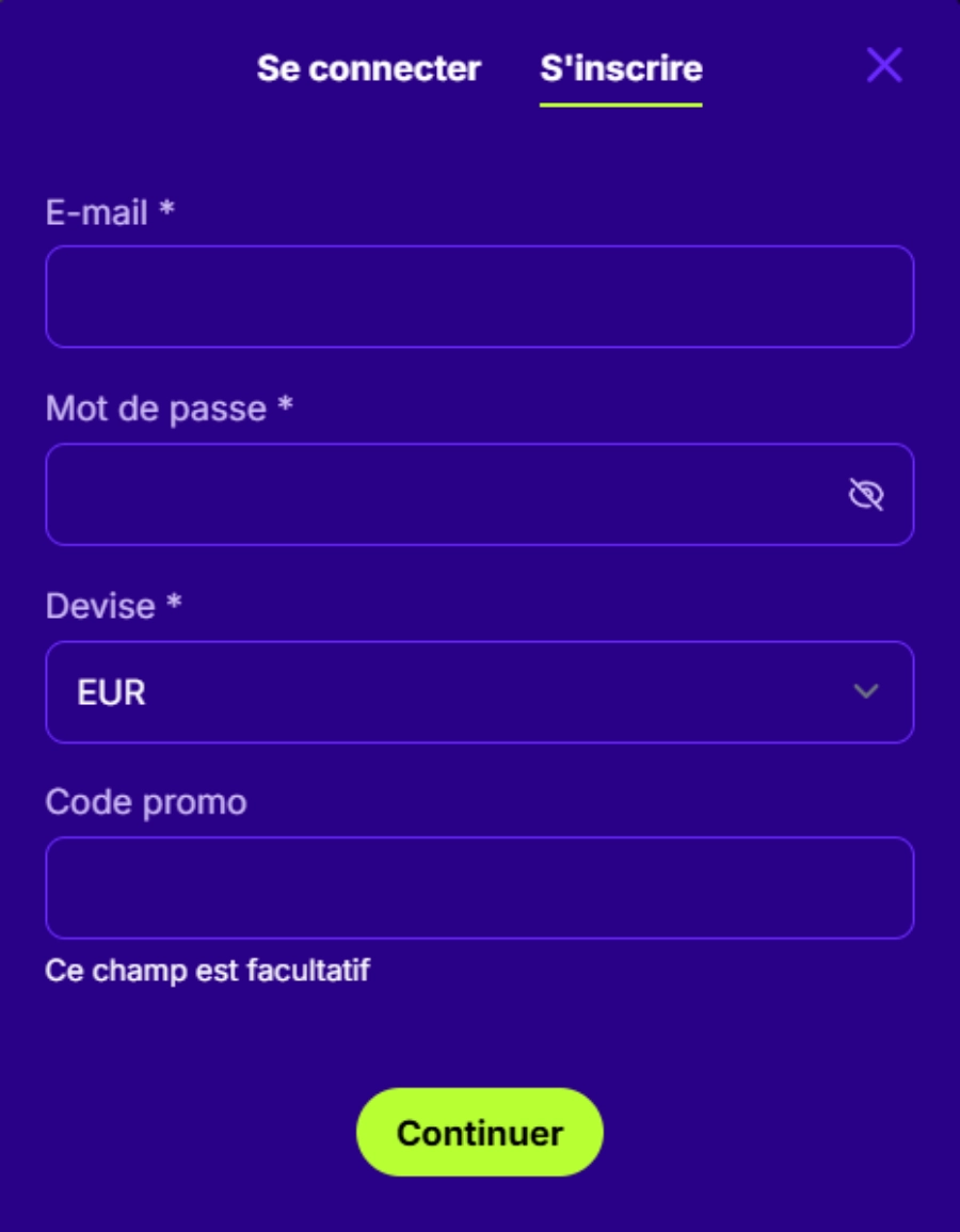Inscription sur Upspinz étape2
