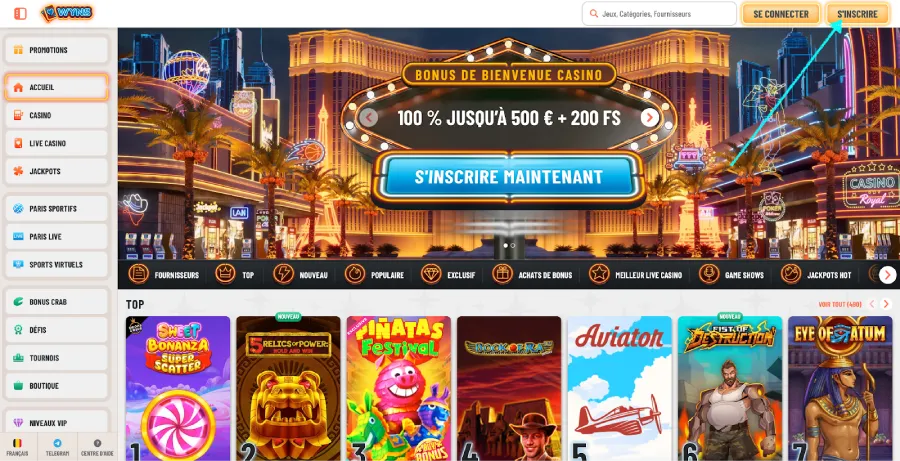 Inscription sur Wyns étape1