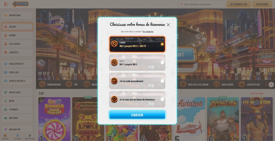 Inscription sur Wyns étape2