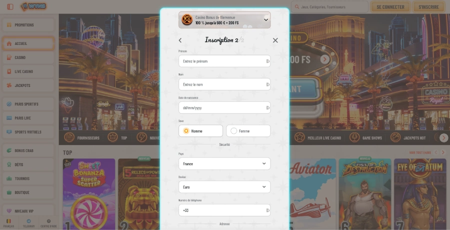 Inscription sur Wyns étape4