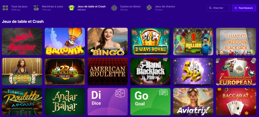 Jeux de table sur Upspinz