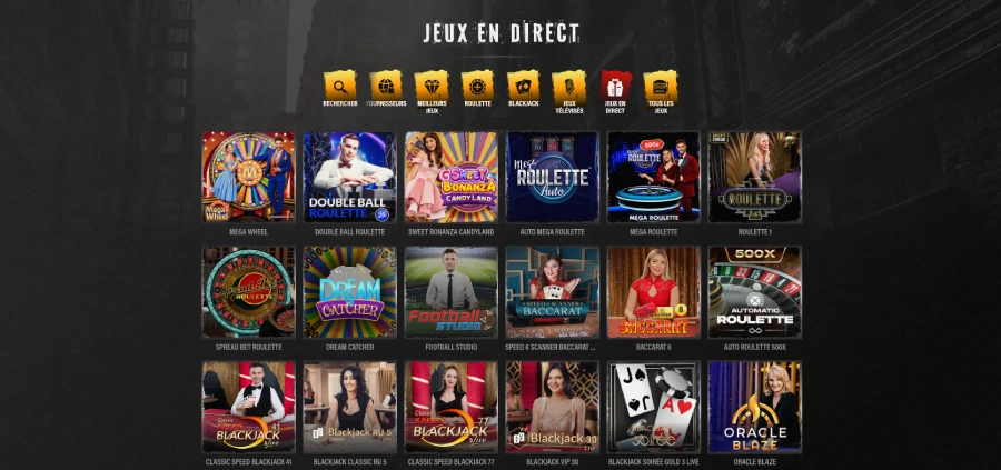 Jeux en direct sur Jokery Casino