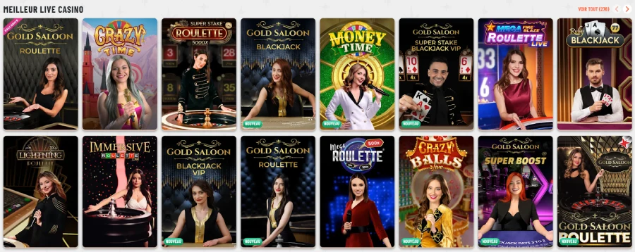 Jeux en direct sur Wyns