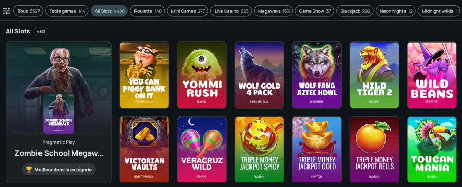 Machines à sous sur Slot Night