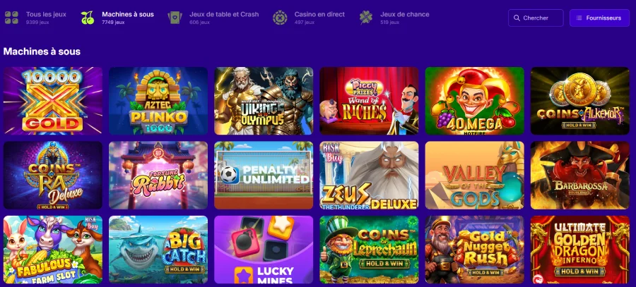 Machines à sous sur Upspinz