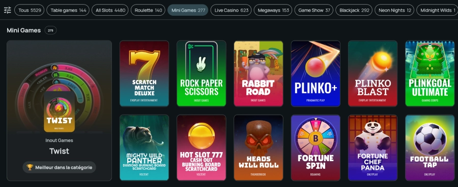 Mini-jeux sur Slot Night