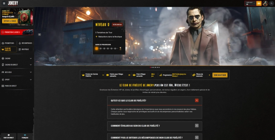 Programme VIP de Jokery Casino