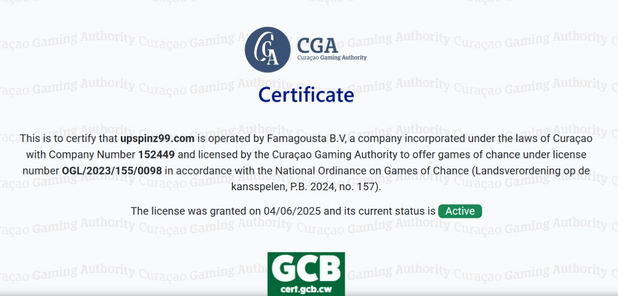 Sécurité et fiabilité du casino Upspinz