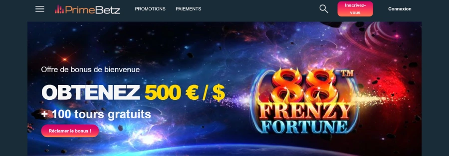 Bonus de bienvenue Primebetz