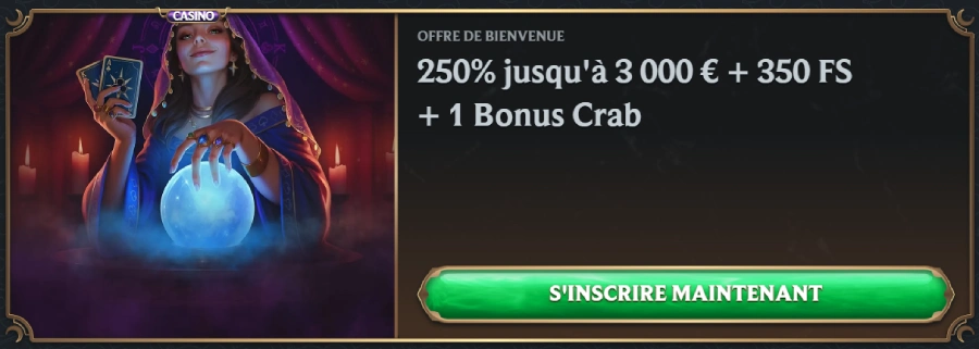 Capture d'écran bonus de bienvenue Astromania