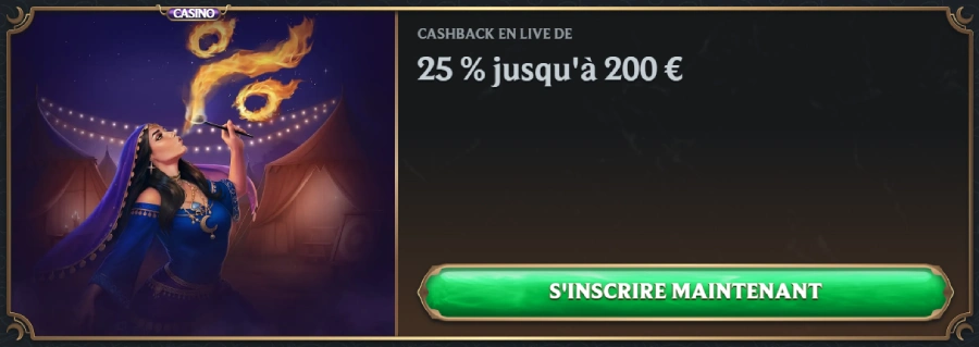 Capture d'écran cashback live Astromania