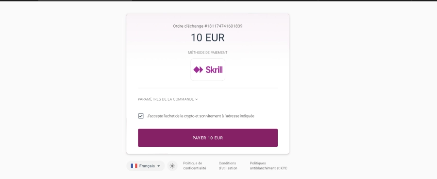 Faire un dépôt sur Winbay étape 4