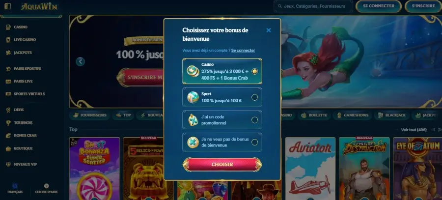 Inscription étape 2 Aquawin