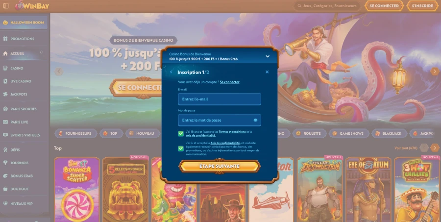 Inscription étape 3 Winbay