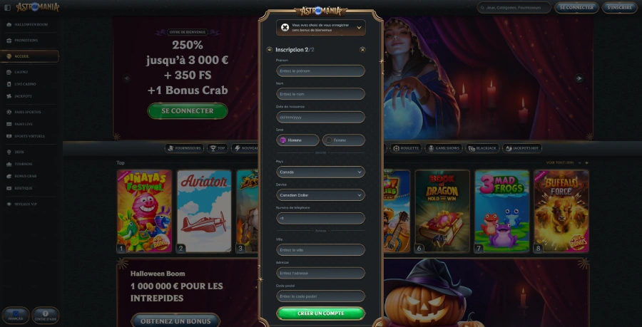 Inscription étape 4 Astromania