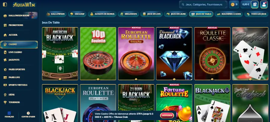 Jeux de table Aquawin