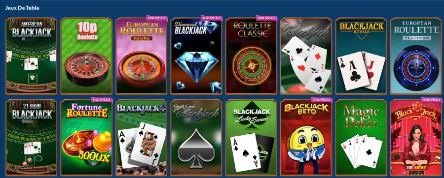 Jeux de table sur Winbay