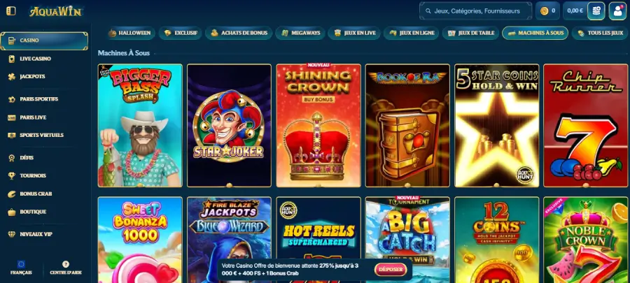 Machines à sous Aquawin