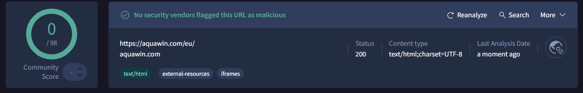 Sécurité site Aquawin