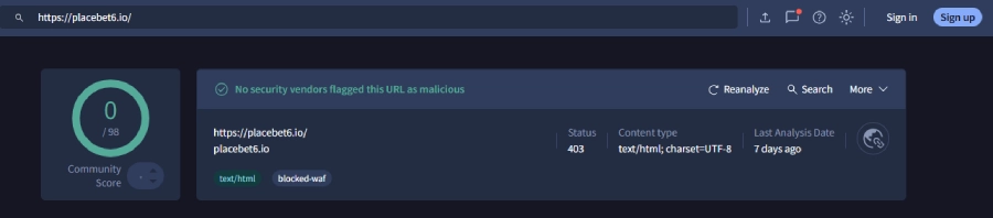 Analyse de sécurité de PlaceBet