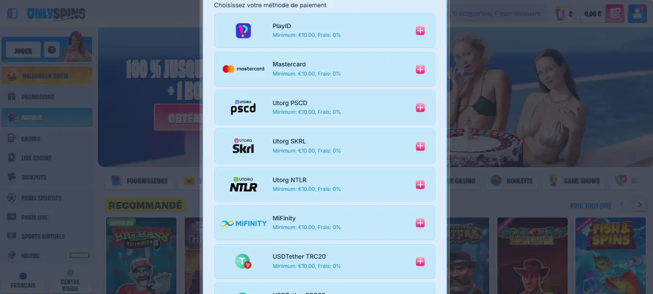 dépôt étape 2 only spins casino