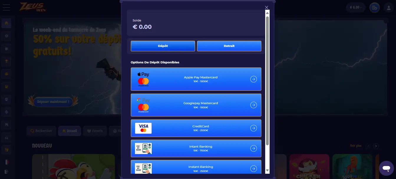 inscription étape 2 zeuswin casino