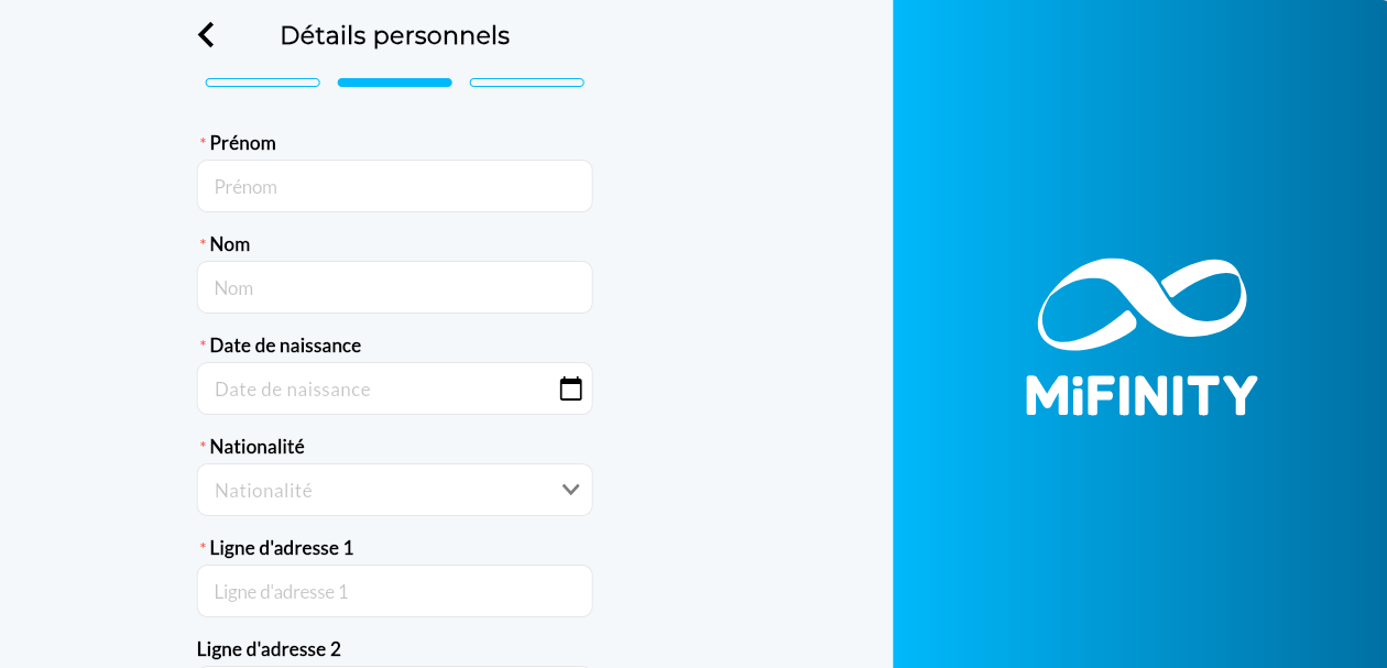 inscription étape 3 mifinity