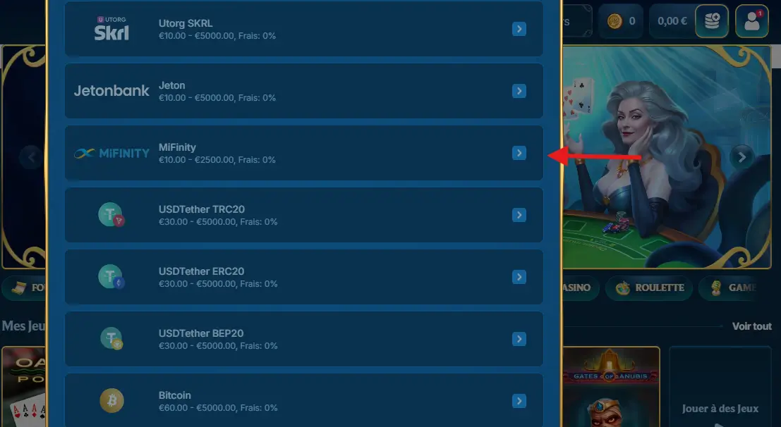 retrait étape 2 mifinity