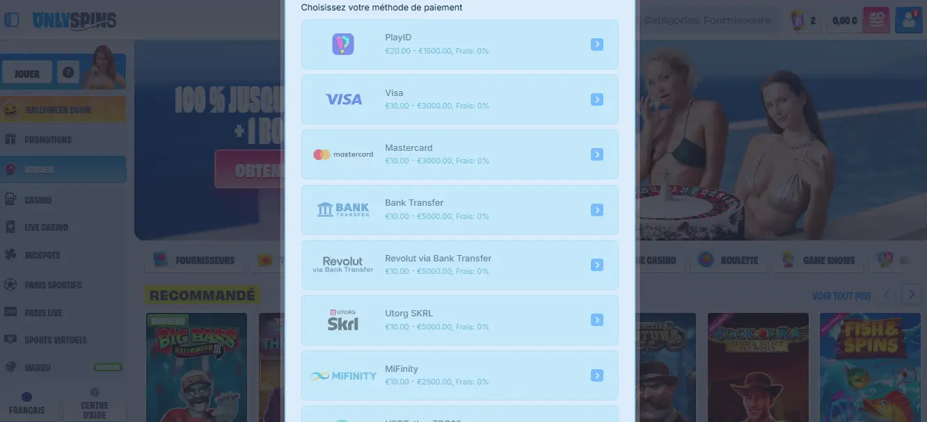 retrait étape 3 only spins casino