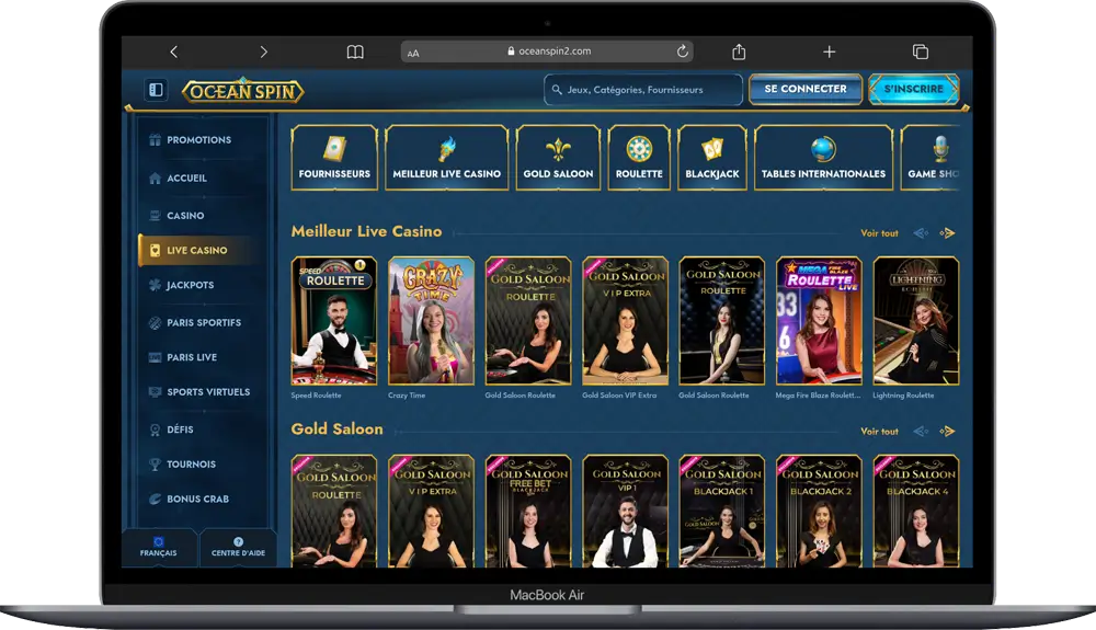 version ordinateur oceanspin