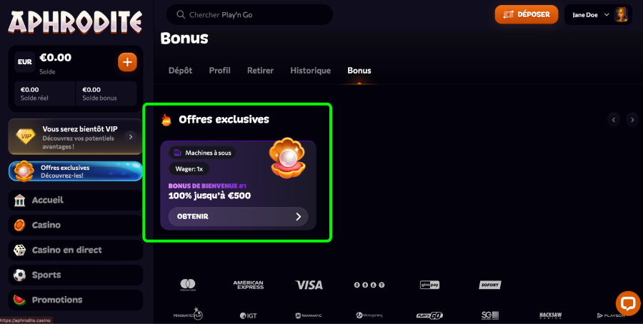 Activer un bonus 200% étape5