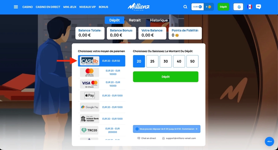 Casino Cashlib Millionz