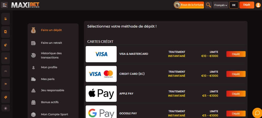 Inscription sur Maxibet étape4