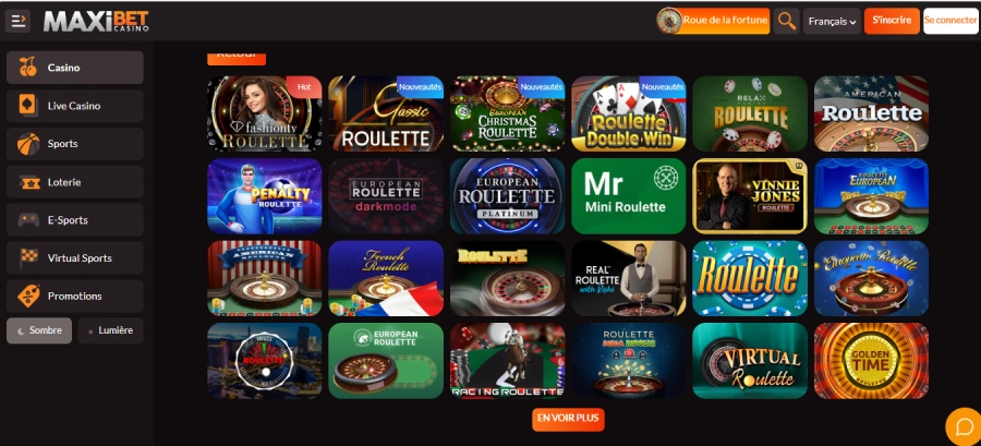 Jeux de table sur Maxibet