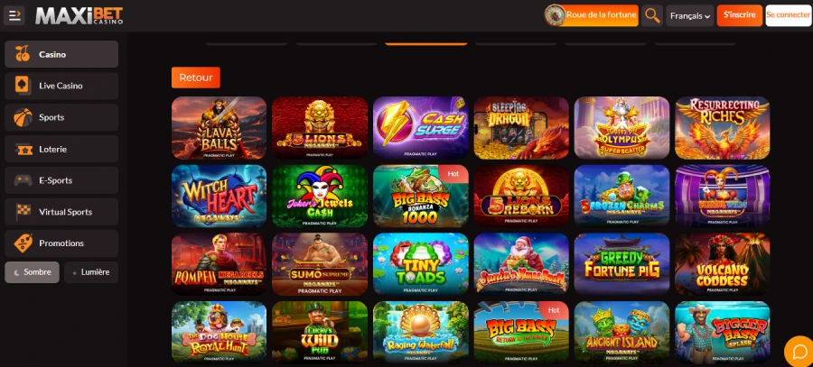 Machines à sous sur Maxibet