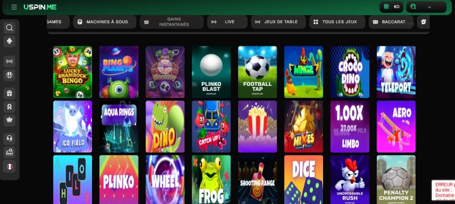 Mini-jeux sur Uspin Casino