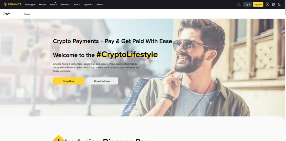 binance pay accueil capture d'écran