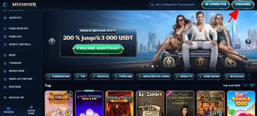 Inscription étape 1 Millioner