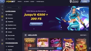 capture d'écran powbet depot