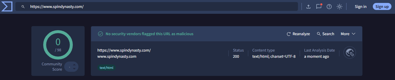 Sécurité du site Spin Dynasty